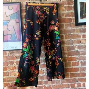 Wide Leg Floral Dress Pants